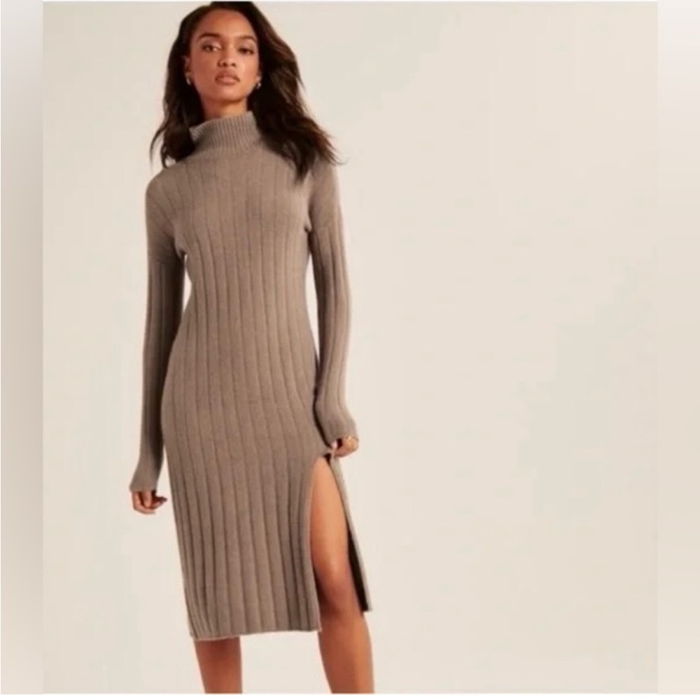 Abercrombie Brown Midi Sweater Dress